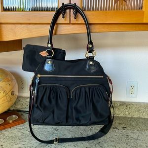 MZ Wallace Belle Bedford Tote in Black/Gold Hardware